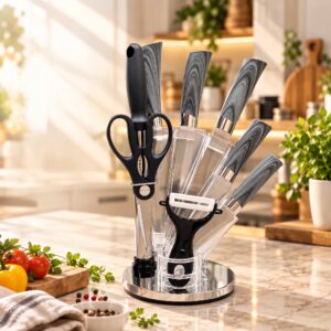 Premium Knife Set with Stand
